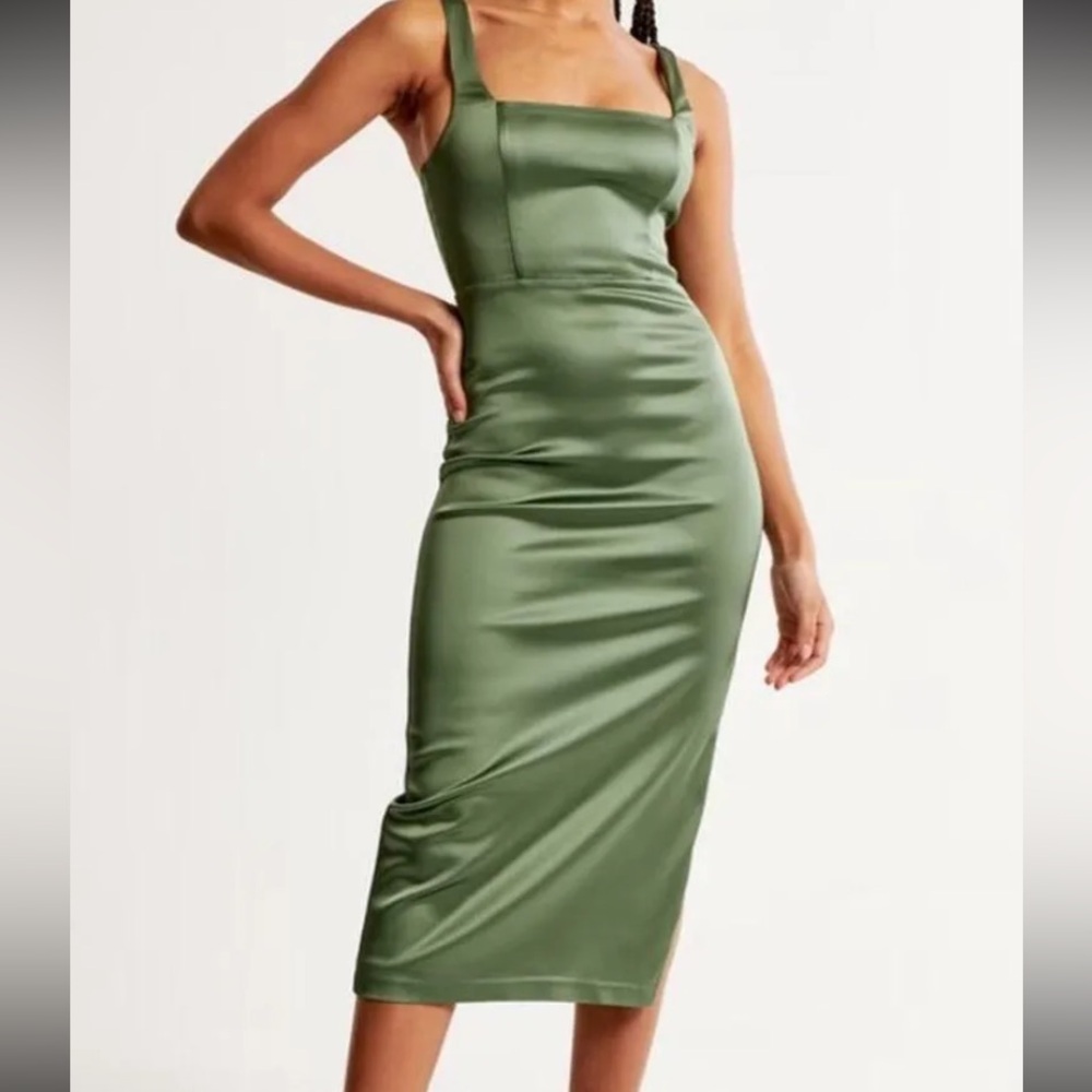 Sculpting Stretch Satin Midi Dress
